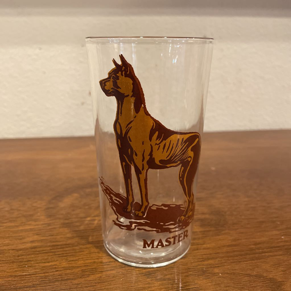 SET OF 10 Doggies with Names Glass Set UNIQUE FINDS
