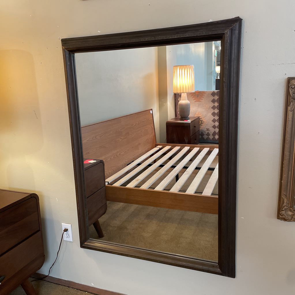 1940 Brass Vintage Mirror w/ Embossed Details (as is) C MIRRORS