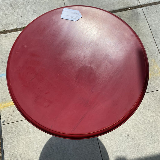 Turned Red Pedestal Side Table