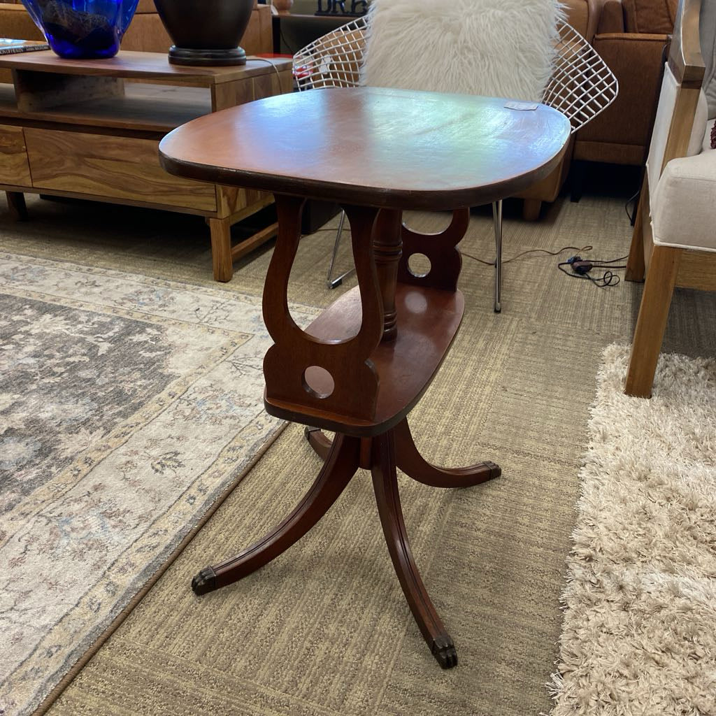 Vintage Cabrio Clawfoot Two Tier Side Table