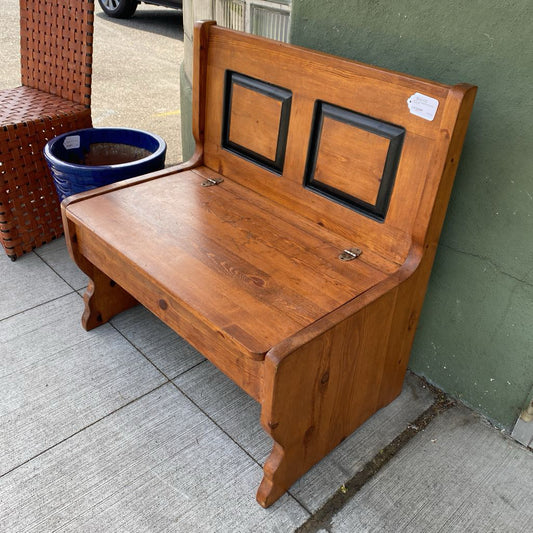 Black Trim Raised Panel Storage Bench