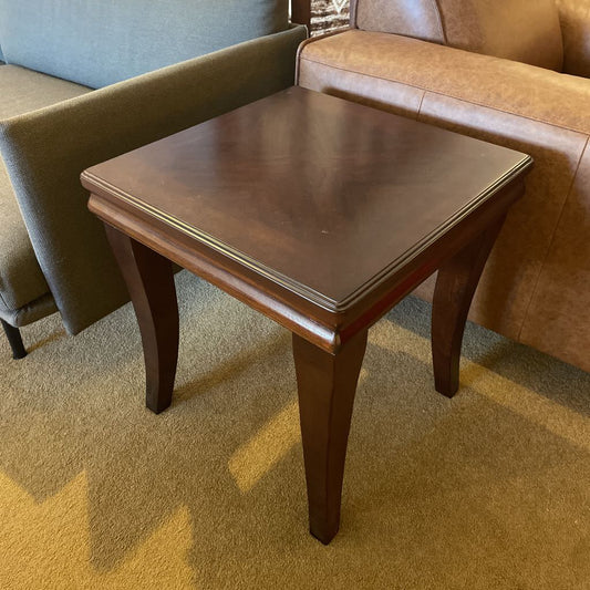 Dark Wood End Table w Four Square Top C SIDE TABLES