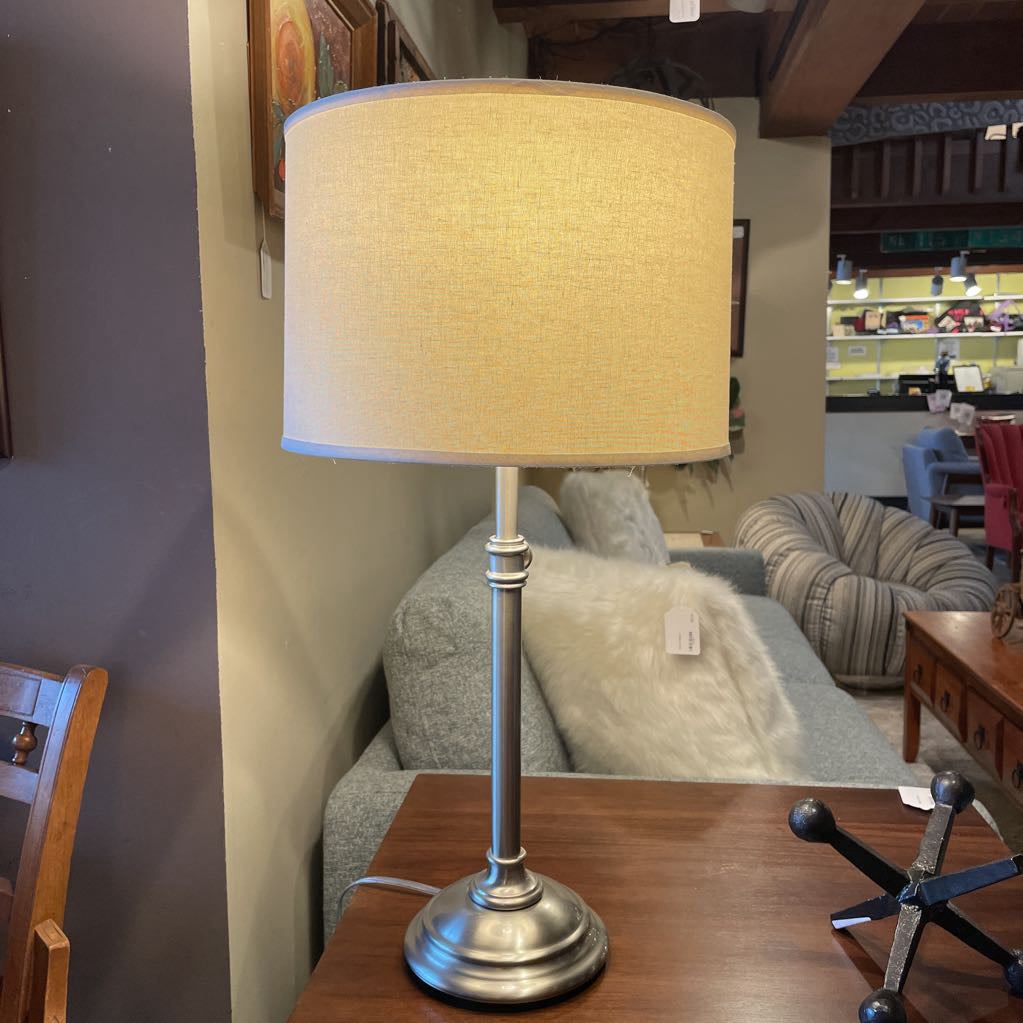 Silver Base Adjustable Height Table Lamp LAMPS