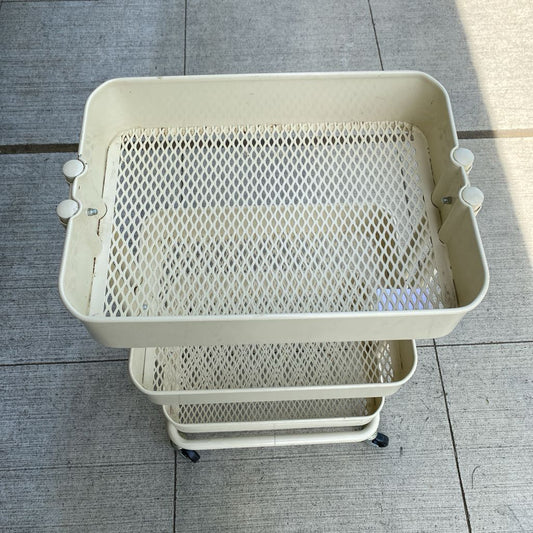 Beige Metal IKEA Three Tier Cart