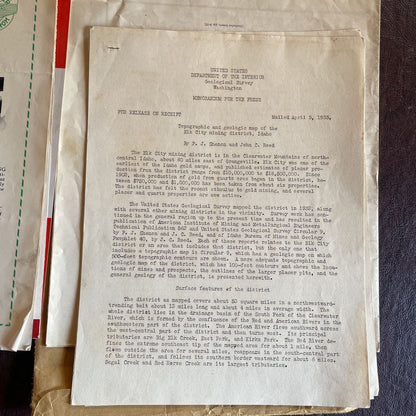 Envelope of Vintage Mining Ephemera UNIQUE FINDS