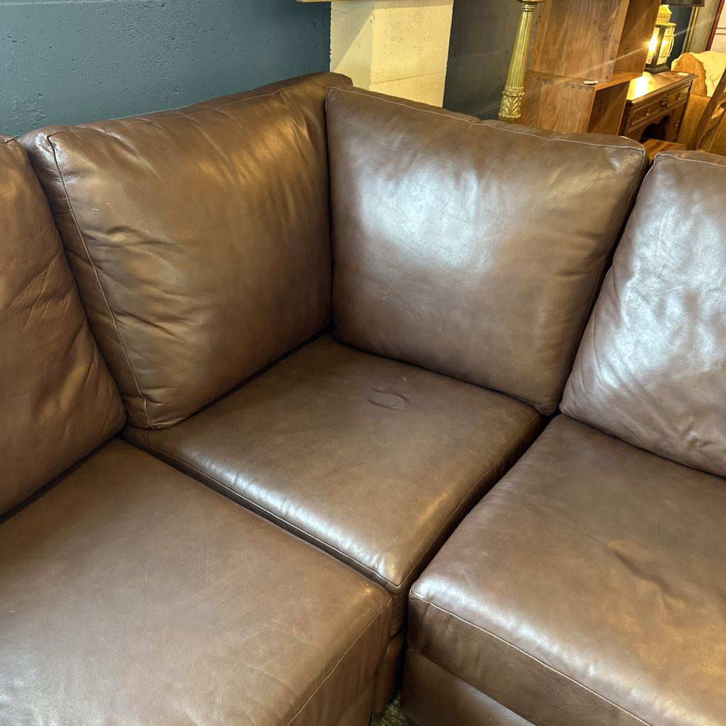 XL Raf Chocolate Leather Sectional