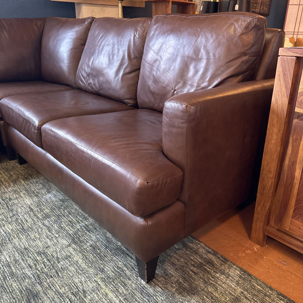 XL Raf Chocolate Leather Sectional