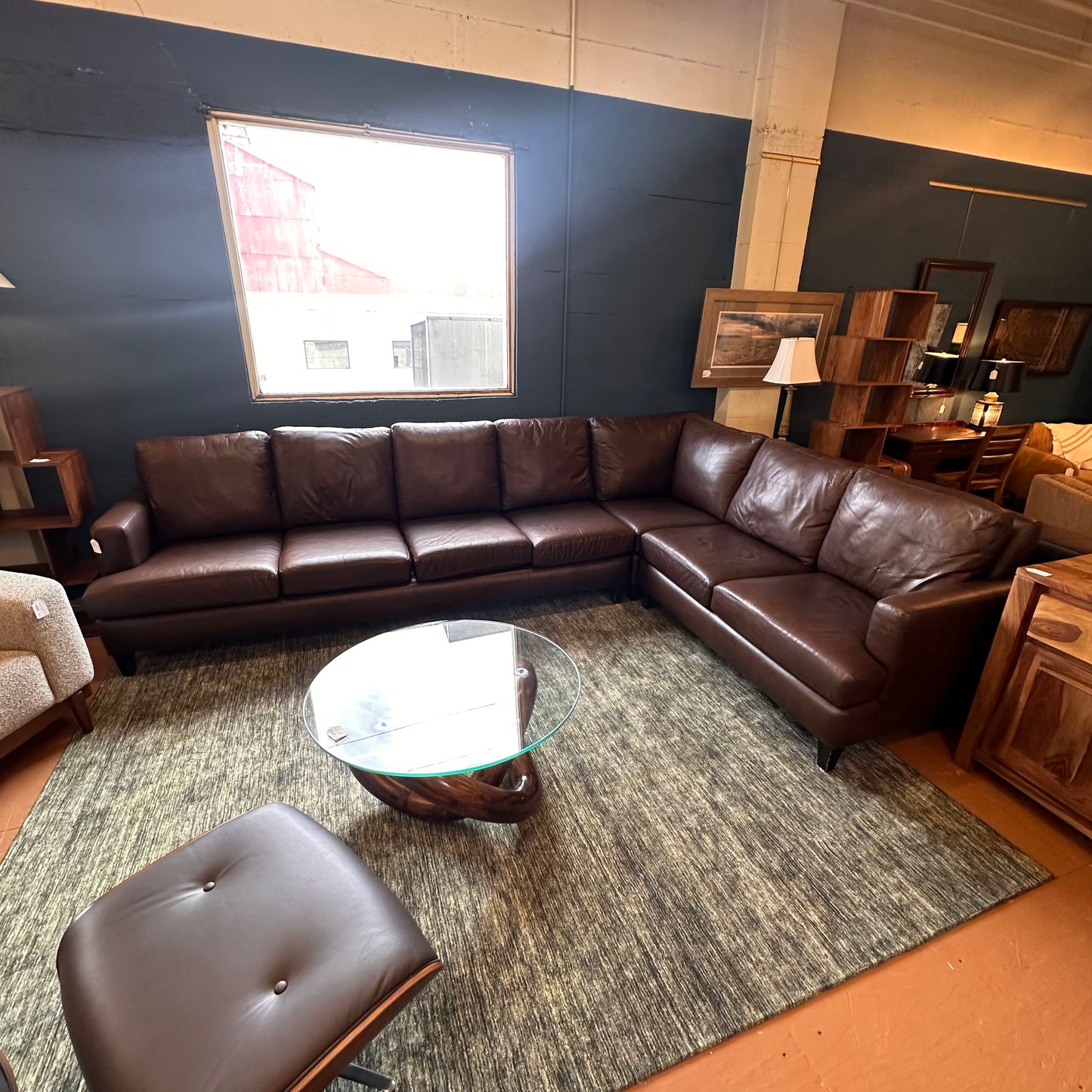 XL Raf Chocolate Leather Sectional