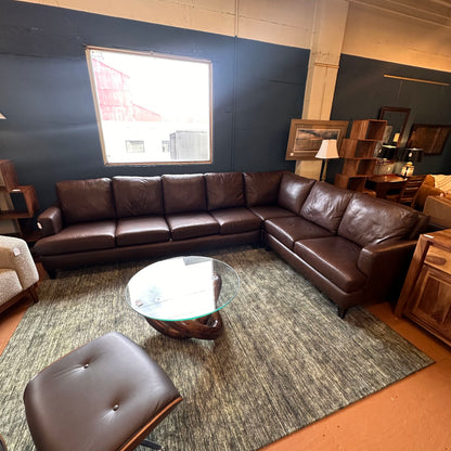 XL Raf Chocolate Leather Sectional