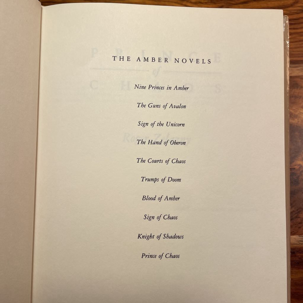 Amber Series Book by Roger Zelazny SMALLS