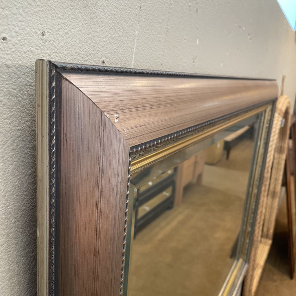 Large Rectangular Mirror with Fancy Matte Gold Frame C MIRRORS