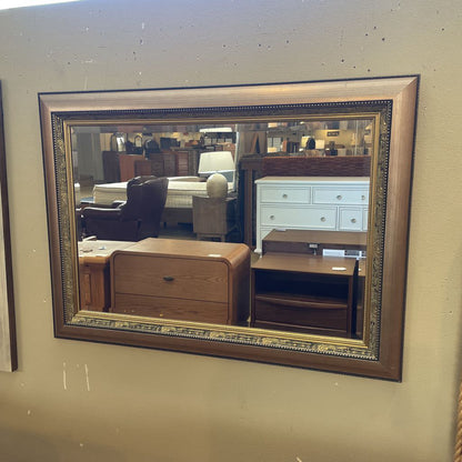 Large Rectangular Mirror with Fancy Matte Gold Frame C MIRRORS