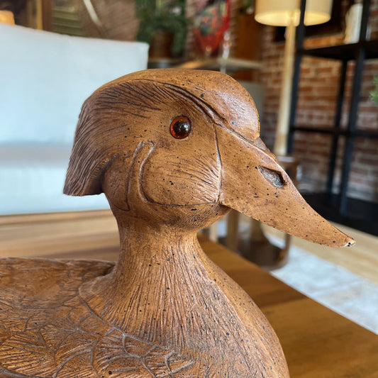 Hand-Carved Wood Merganser Decoy UNIQUE FINDS