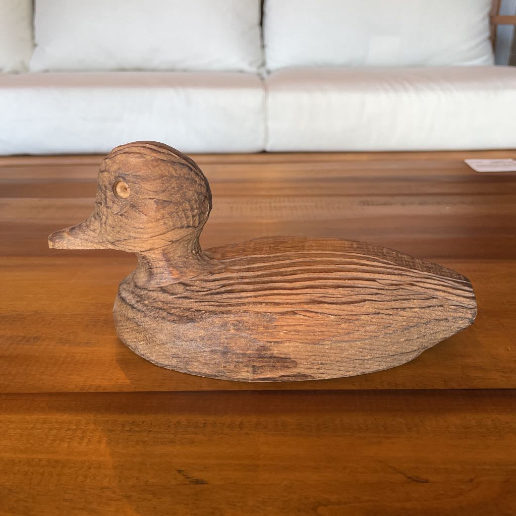 Small Rustic-Carved Wooden Duck Decoy UNIQUE FINDS