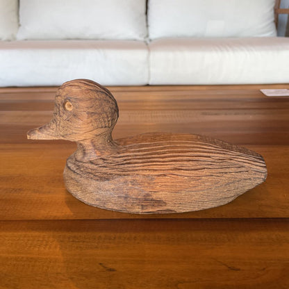 Small Rustic-Carved Wooden Duck Decoy UNIQUE FINDS