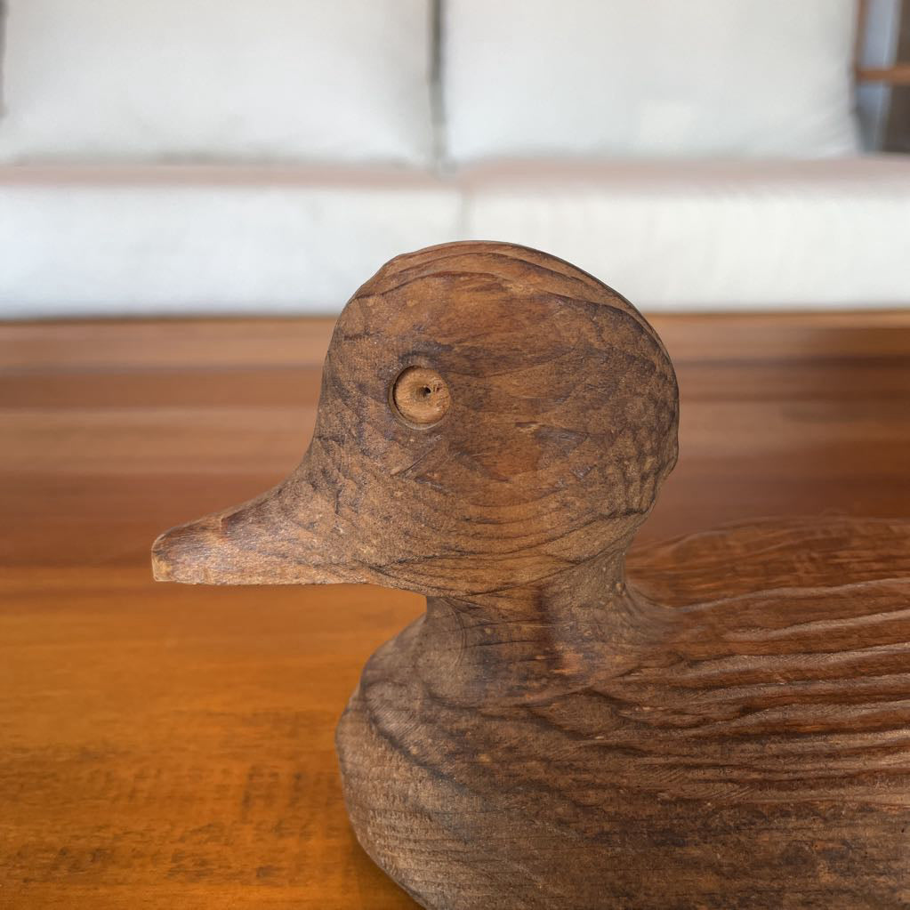 Small Rustic-Carved Wooden Duck Decoy UNIQUE FINDS