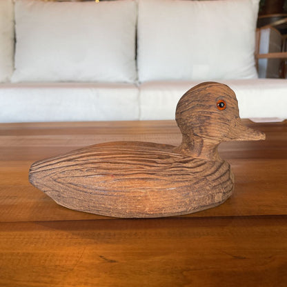 Small Rustic-Carved Wooden Duck Decoy UNIQUE FINDS