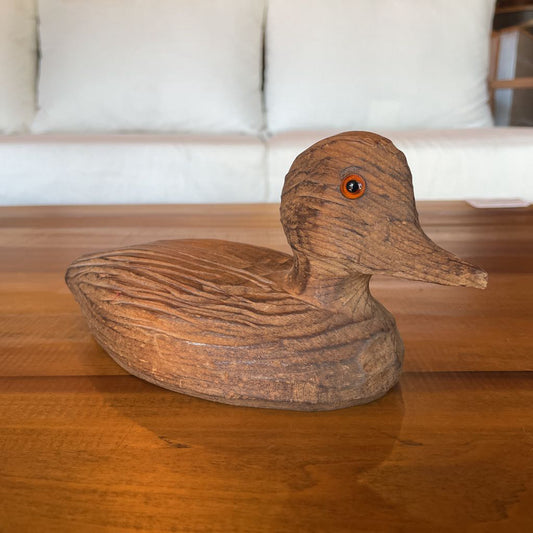 Small Rustic-Carved Wooden Duck Decoy UNIQUE FINDS