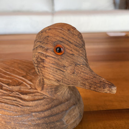 Small Rustic-Carved Wooden Duck Decoy UNIQUE FINDS