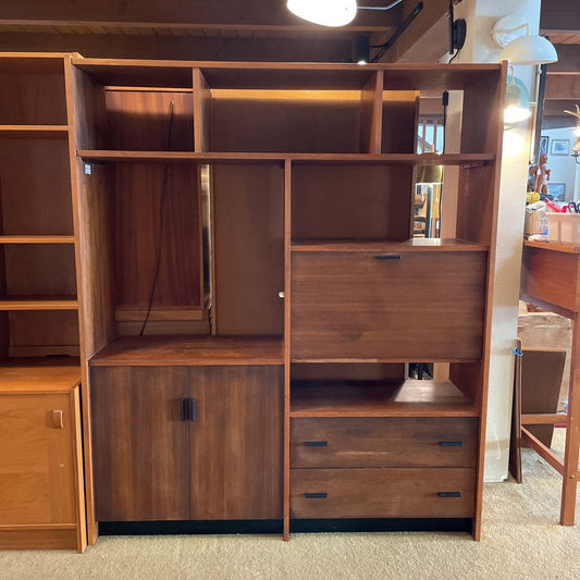 MCM Bar Media Wall Unit w/Black Handles