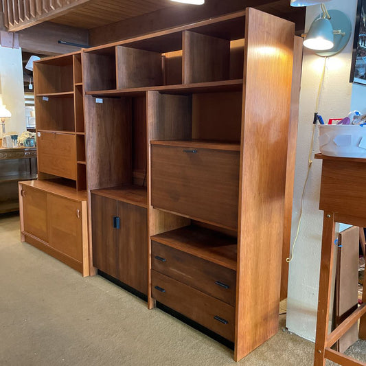 MCM Bar Media Wall Unit w/Black Handles