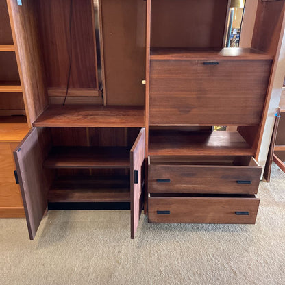 MCM Bar Media Wall Unit w/Black Handles