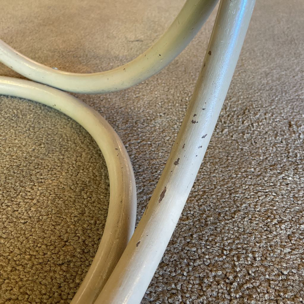 Bentwood Cane Glass Top End Table
