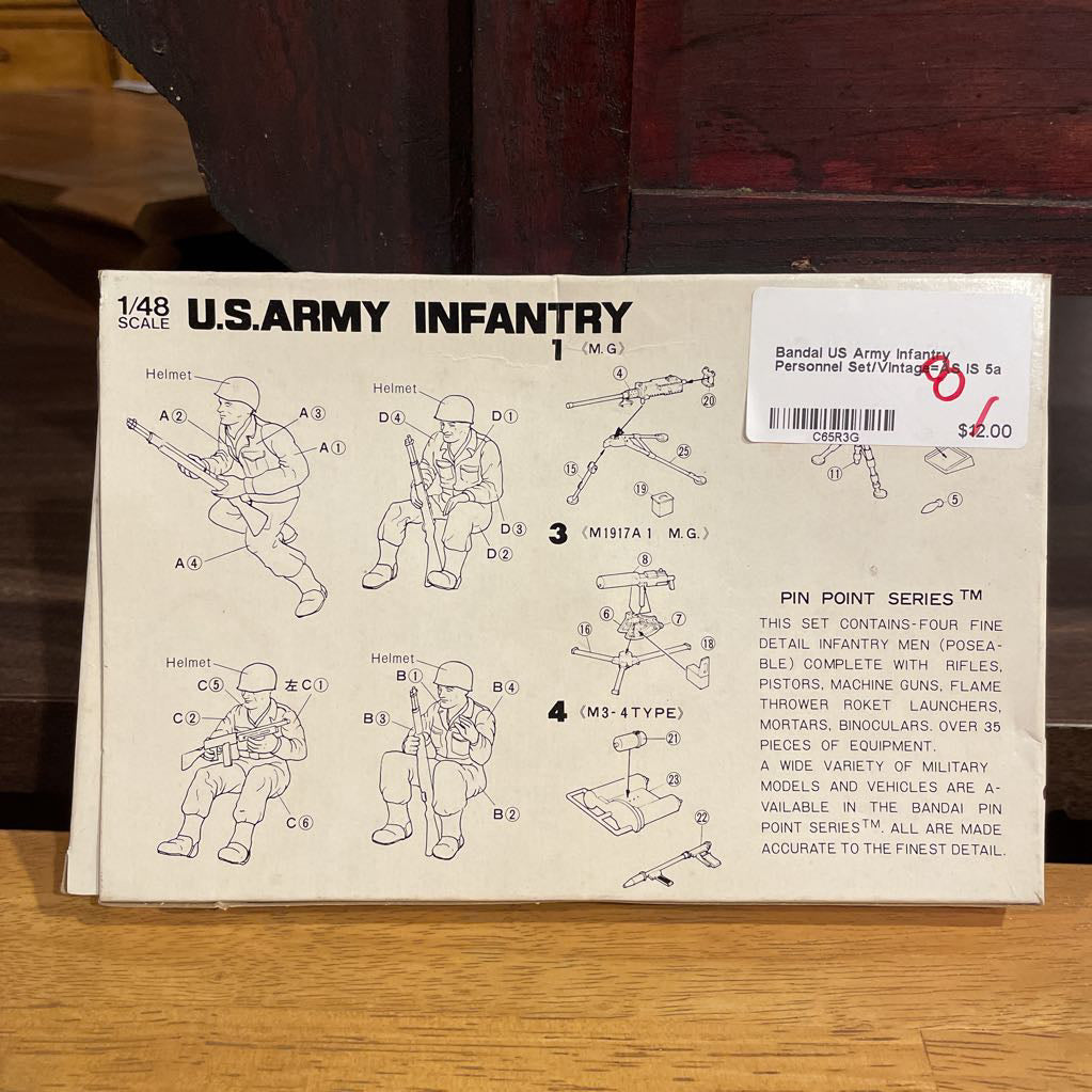 Bandai US Army Infantry Personnel Set/Vintage=AS IS