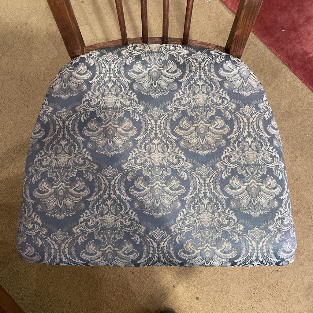 Vintage Slat Back Paisley Seat Dining Chair C DINING CHAIRS