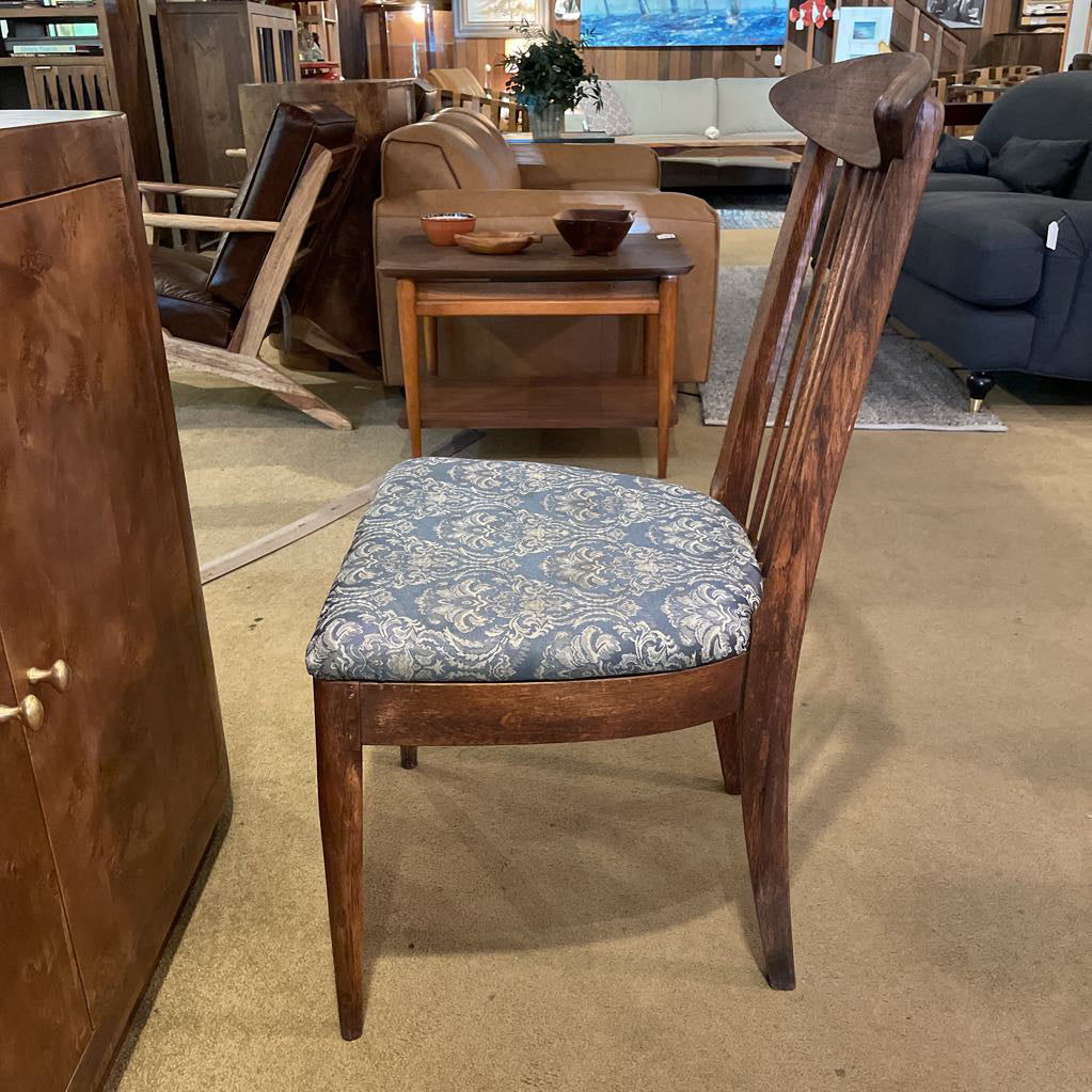 Vintage Slat Back Paisley Seat Dining Chair C DINING CHAIRS