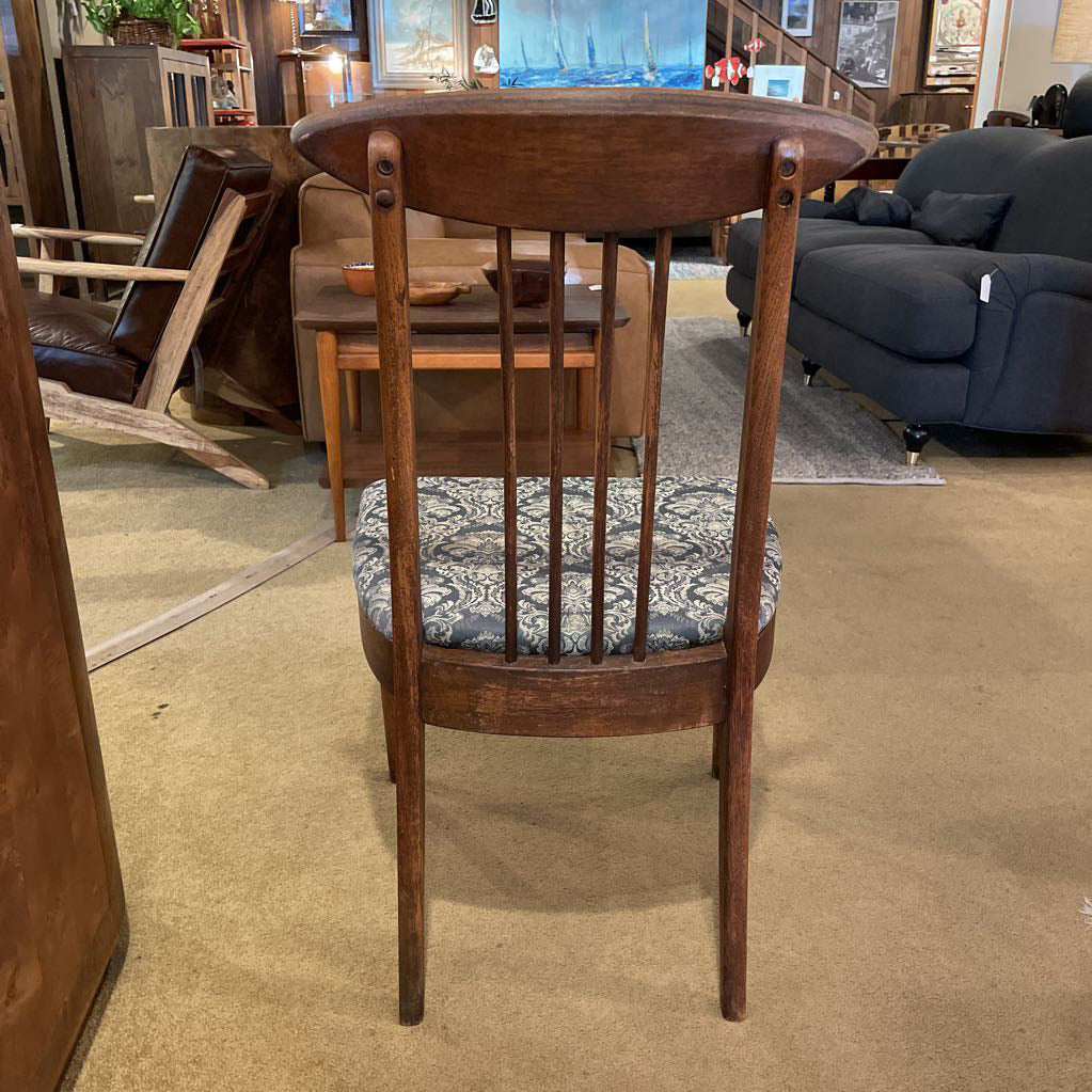 Vintage Slat Back Paisley Seat Dining Chair C DINING CHAIRS