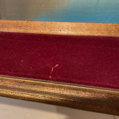 Lake Scene with Red Velvet Framing Art