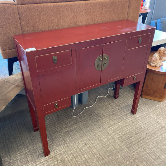 Red Lacquer Asian Style Huntboard C SIDEBOARDS