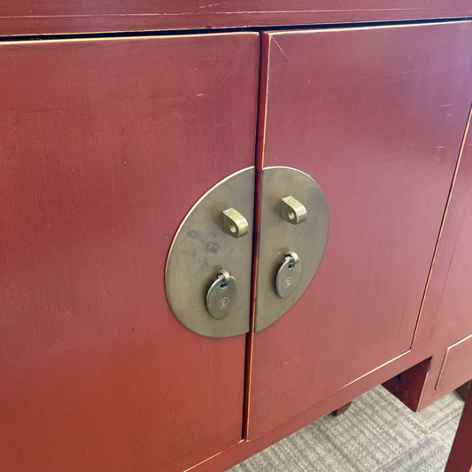 Red Lacquer Asian Style Huntboard C SIDEBOARDS