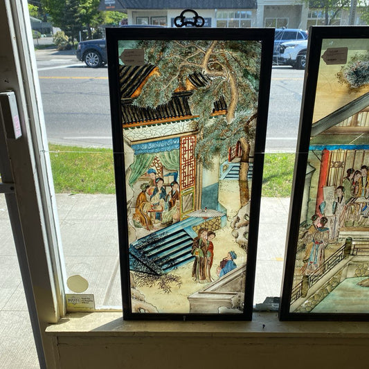 Reverse Painted Chinese Glass Panel 1 ART