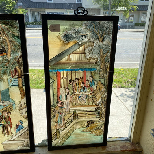 Reverse Painted Chinese Glass Panel 2 ART