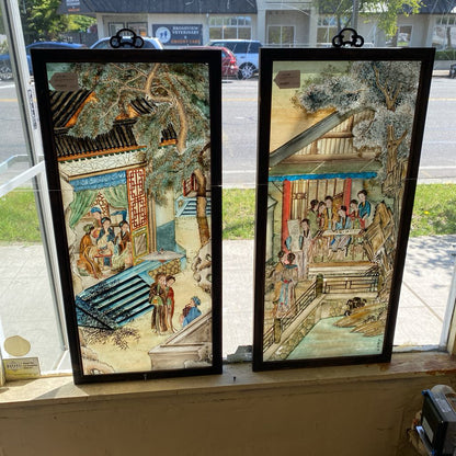 Reverse Painted Chinese Glass Panel 2 ART