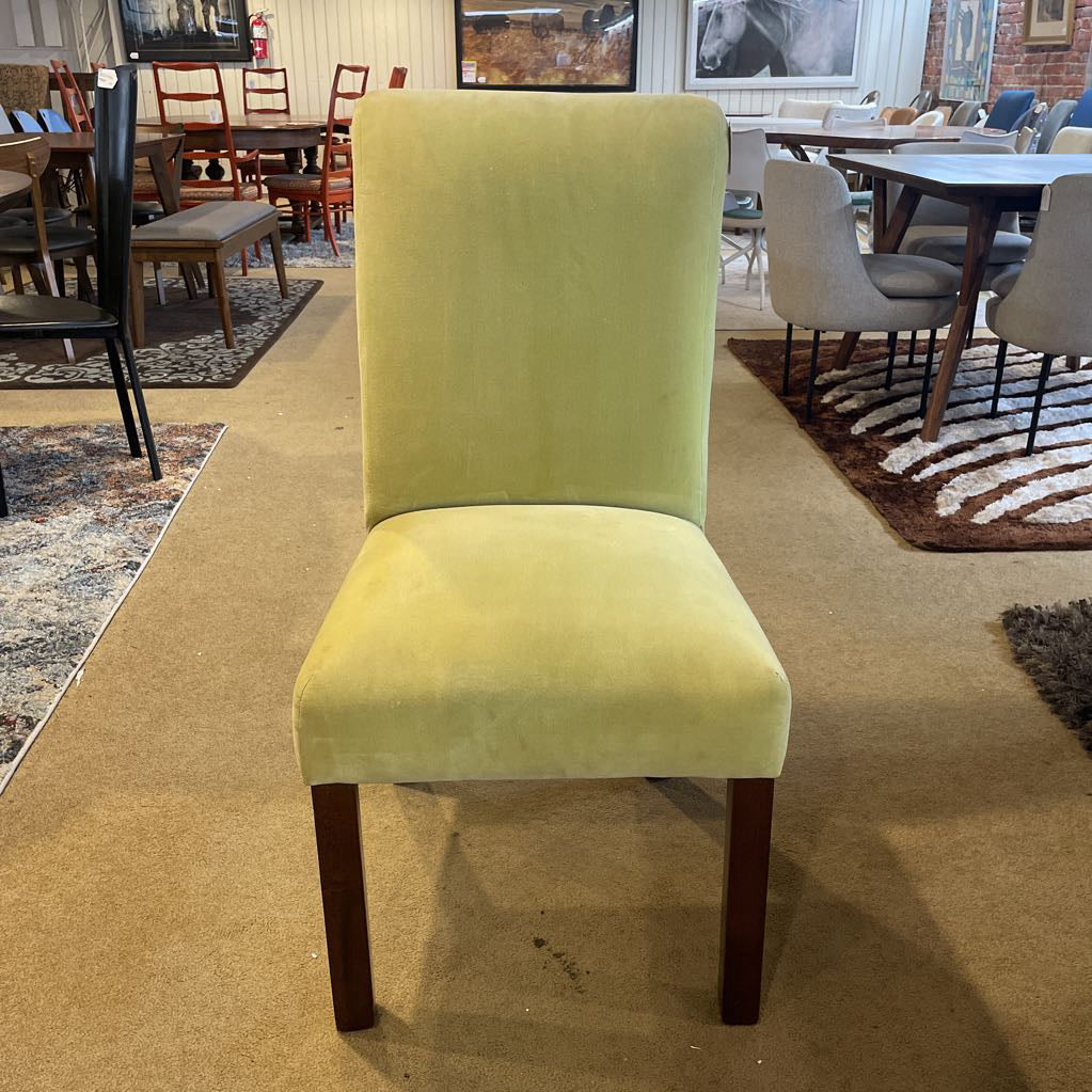 Yellow Velvet Rolled Back Dining Chair SET of 2 C DINING CHAIRS