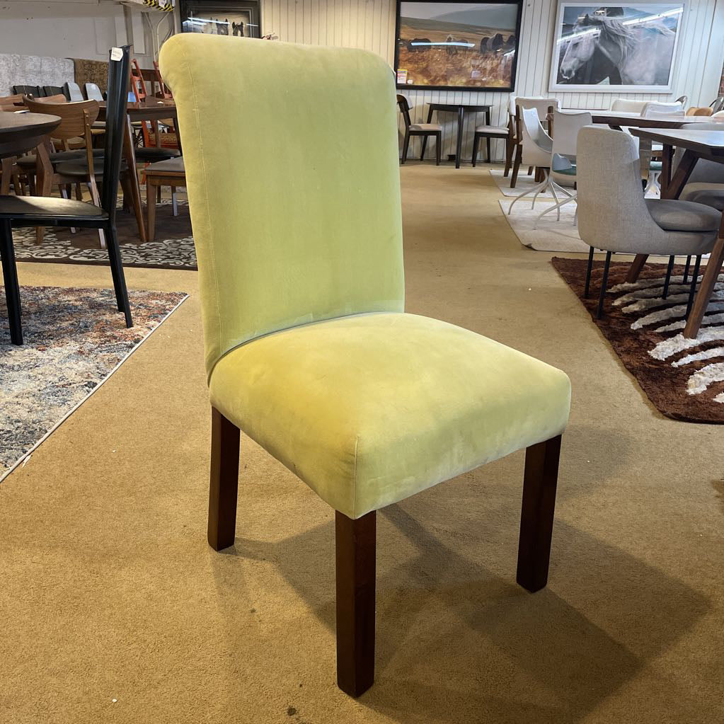 Yellow Velvet Rolled Back Dining Chair SET of 2 C DINING CHAIRS