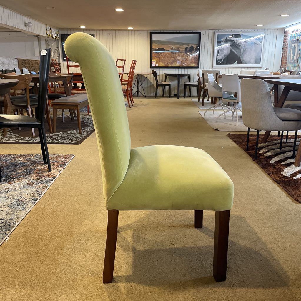Yellow Velvet Rolled Back Dining Chair SET of 2 C DINING CHAIRS