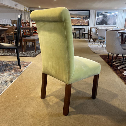 Yellow Velvet Rolled Back Dining Chair SET of 2 C DINING CHAIRS