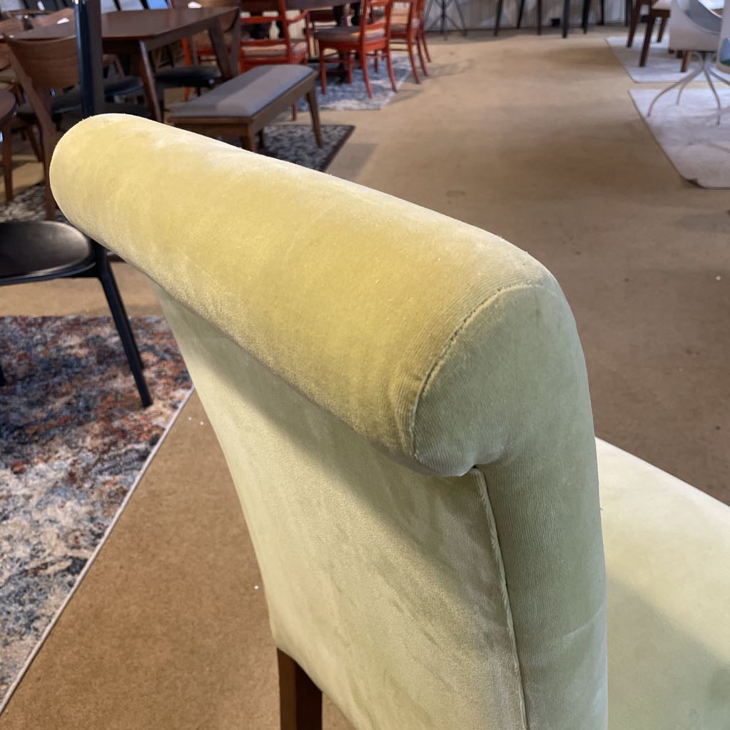 Yellow Velvet Rolled Back Dining Chair SET of 2 C DINING CHAIRS