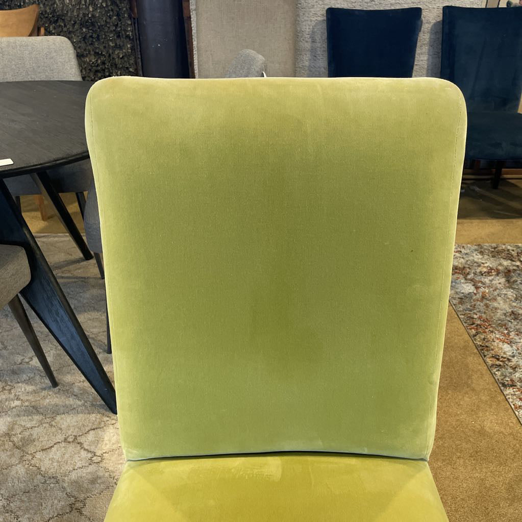 Yellow Velvet Rolled Back Dining Chair SET of 2 C DINING CHAIRS