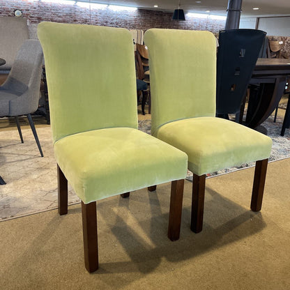 Yellow Velvet Rolled Back Dining Chair SET of 2 C DINING CHAIRS