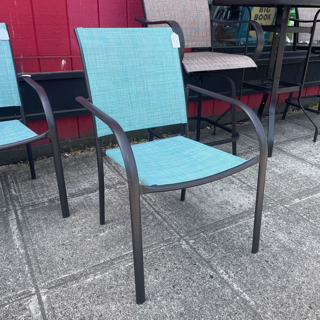 Blue Metal Frame Outdoor Chair OUTDOOR