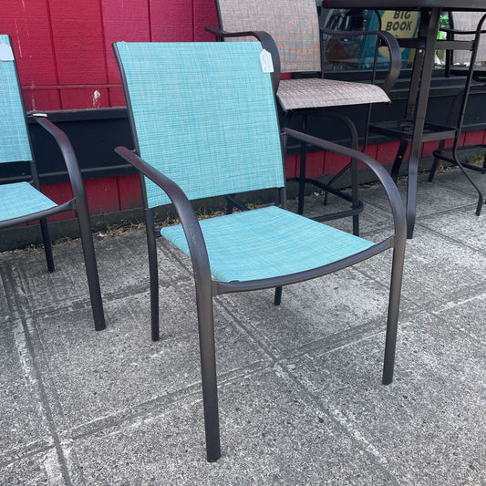 Blue Metal Frame Outdoor Chair OUTDOOR