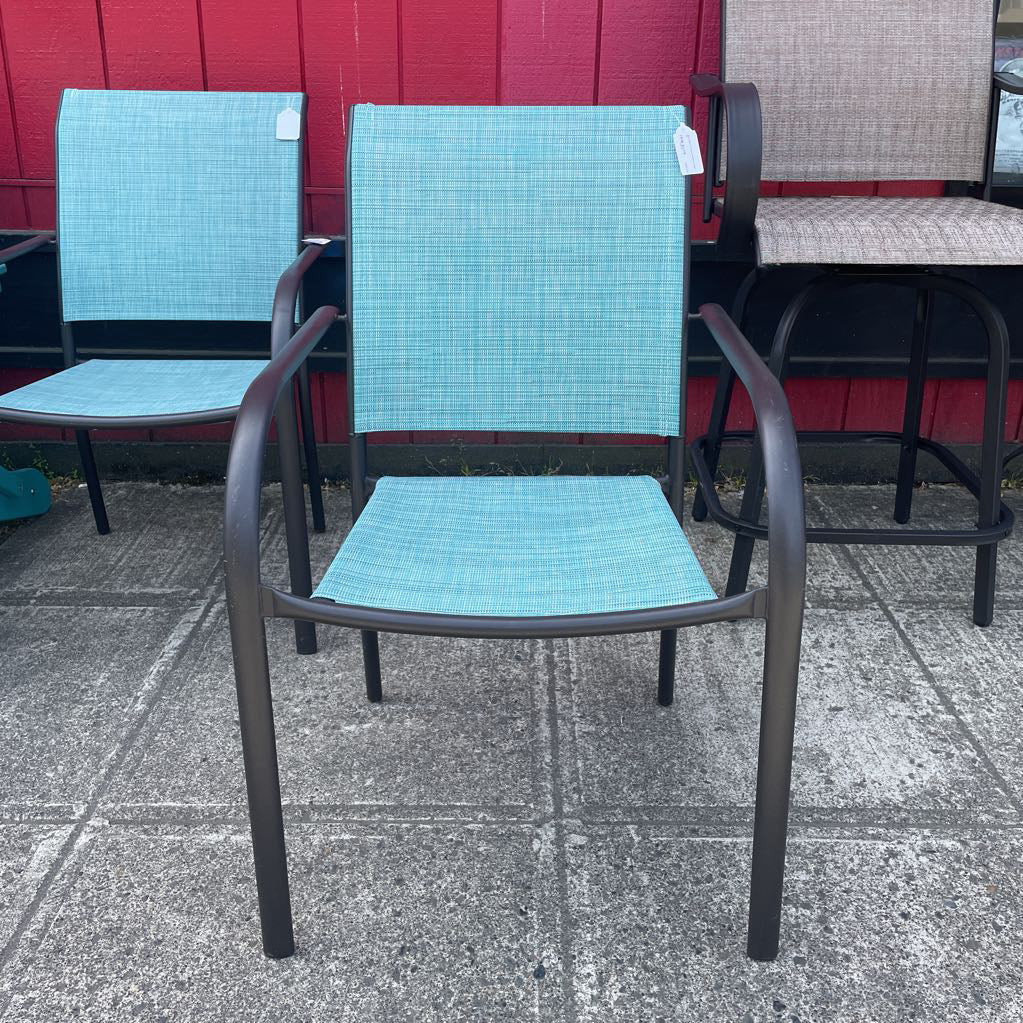 Blue Metal Frame Outdoor Chair OUTDOOR