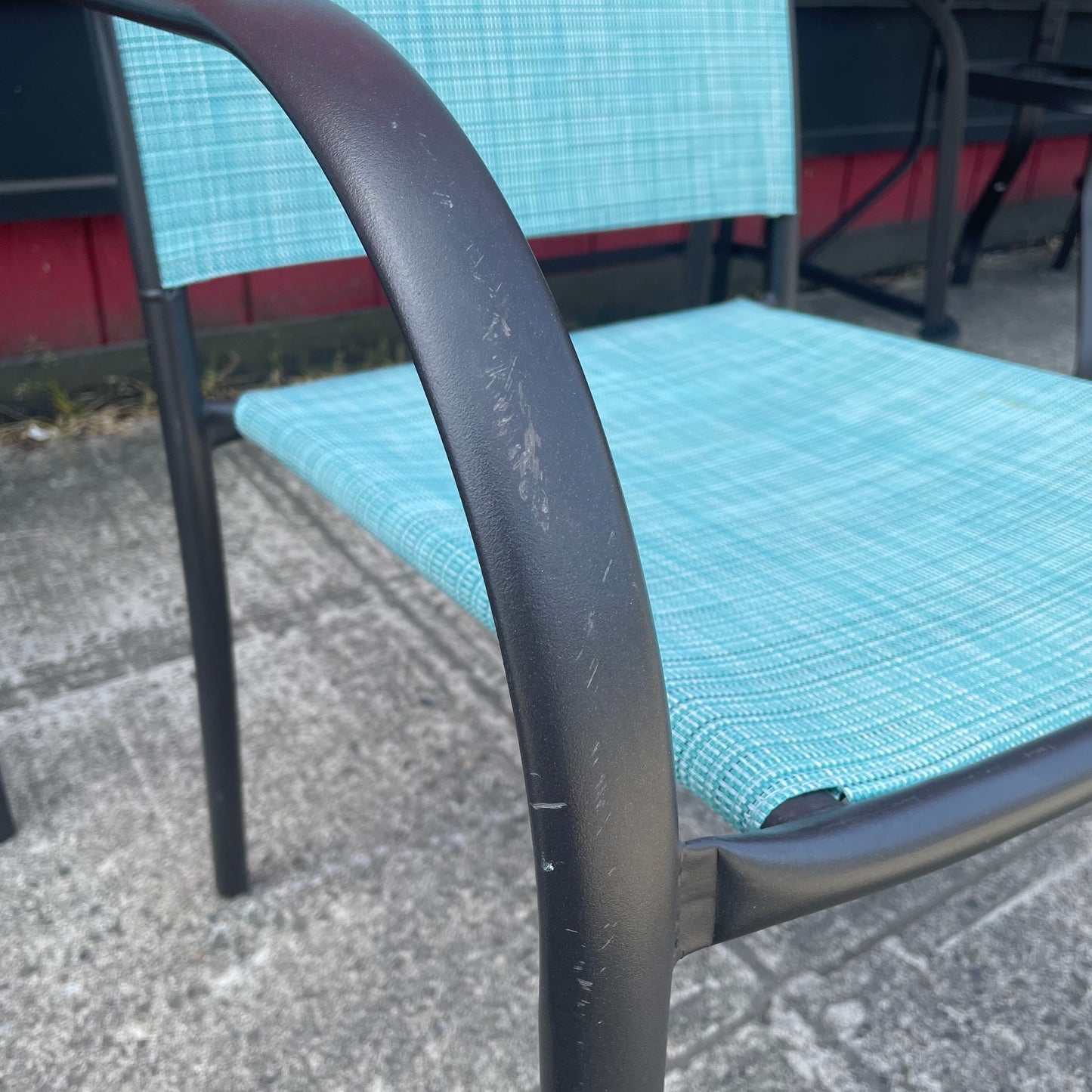 Blue Metal Frame Outdoor Chair OUTDOOR