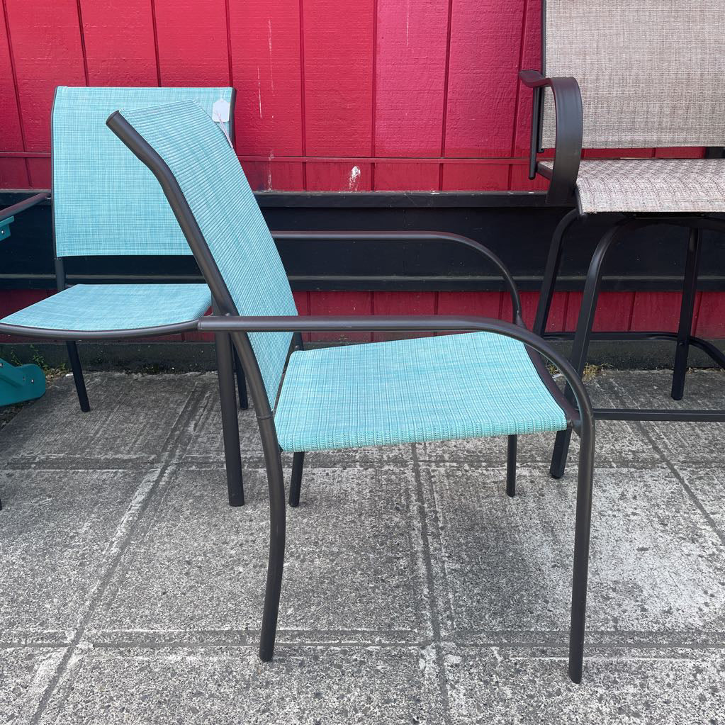 Blue Metal Frame Outdoor Chair OUTDOOR