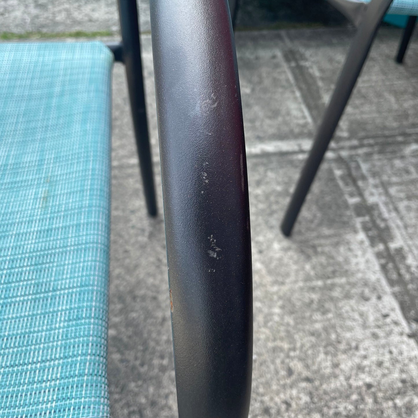 Blue Metal Frame Outdoor Chair OUTDOOR